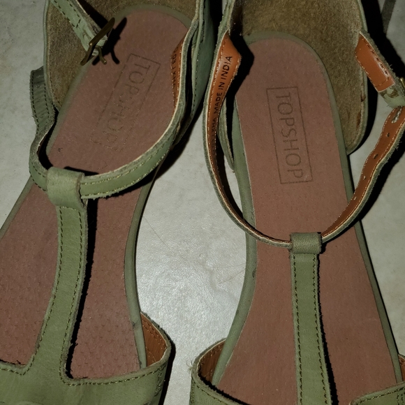 TopShop leather woven t-strap sandals /flats - Picture 12 of 14